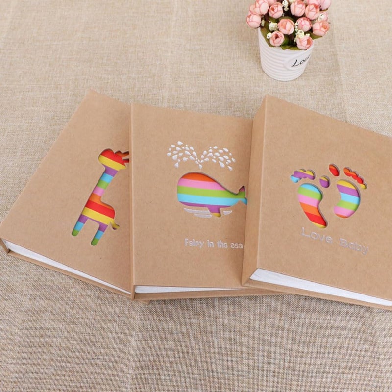 كيلا ألبوم ذكريات الطفل، مقاس 6 بوصات بغلاف من ورق كرافت، 100 صفحة لحماية الصور، رفيق نمو الطفل من عمر 0 إلى 12 عامًا، غلاف بتصميم أقدام صغيرة - Image 5